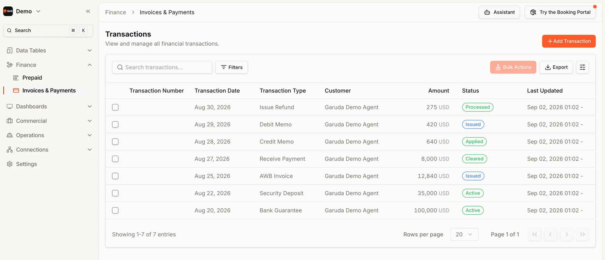 Finance › Invoices & Payments